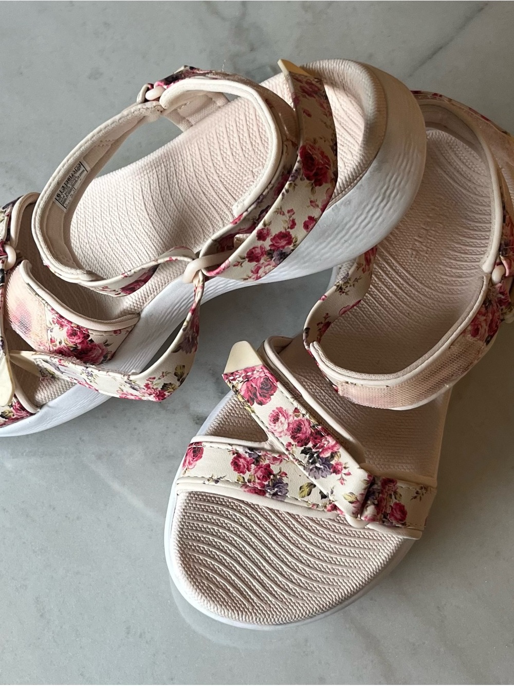 Skechers Pink Floral Adjustable Comfort Golf Sandals